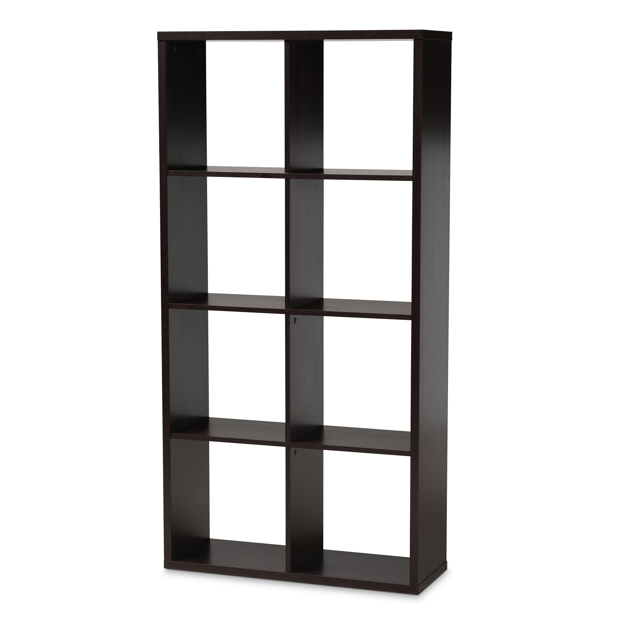 Janne Modern and Contemporary Dark Brown Finished 8-Cube Multipurpose Storage Shelf