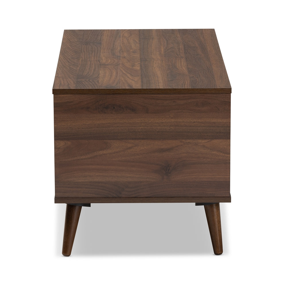 Linas Mid-Century Modern Walnut Finished Coffee Table