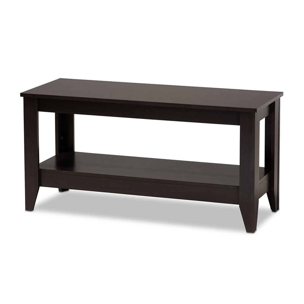 Elada Modern and Contemporary Wenge Finished Wood Coffee Table in Dark Brown