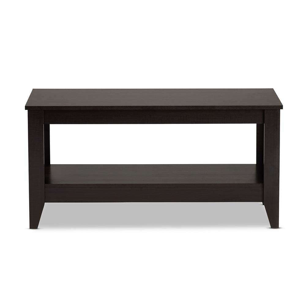 Elada Modern and Contemporary Wenge Finished Wood Coffee Table in Dark Brown