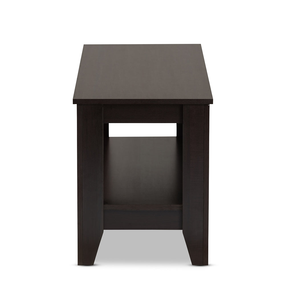 Elada Modern and Contemporary Wenge Finished Wood Coffee Table in Dark Brown