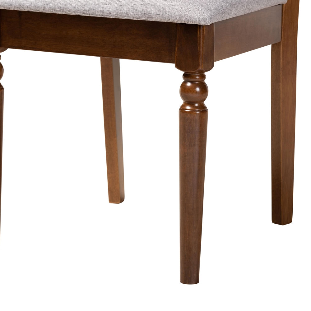 Sadie Modern Grey and Walnut Brown Wood 5-Piece Dining Set