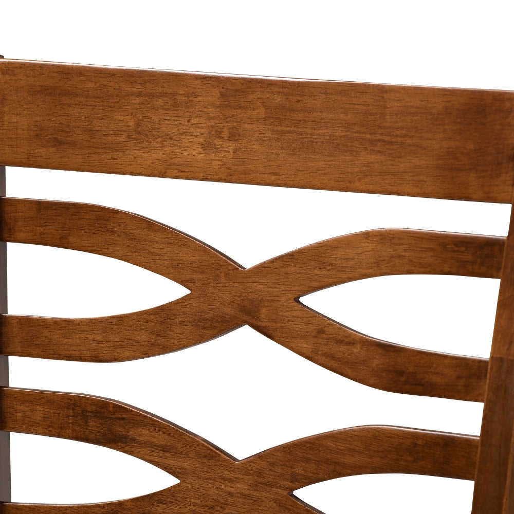 Lanier Modern and Contemporary Grey Fabric Upholstered Walnut Brown Finished 2-Piece Wood Counter Height Pub Chair Set Set