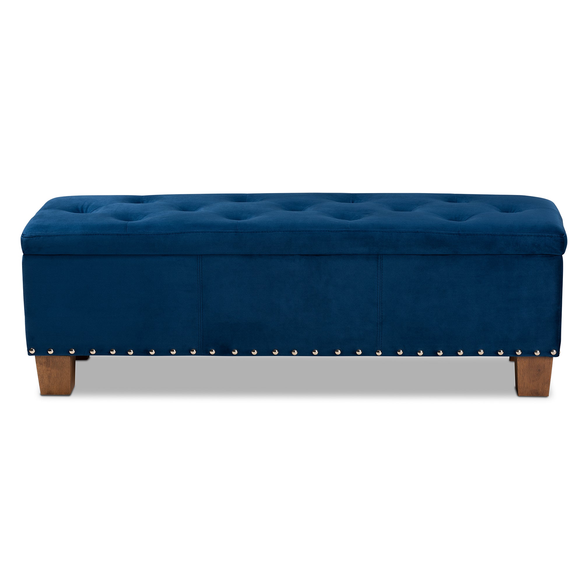 Hannah Modern and Contemporary Velvet Fabric Upholstered Button-Tufted Storage Ottoman Bench