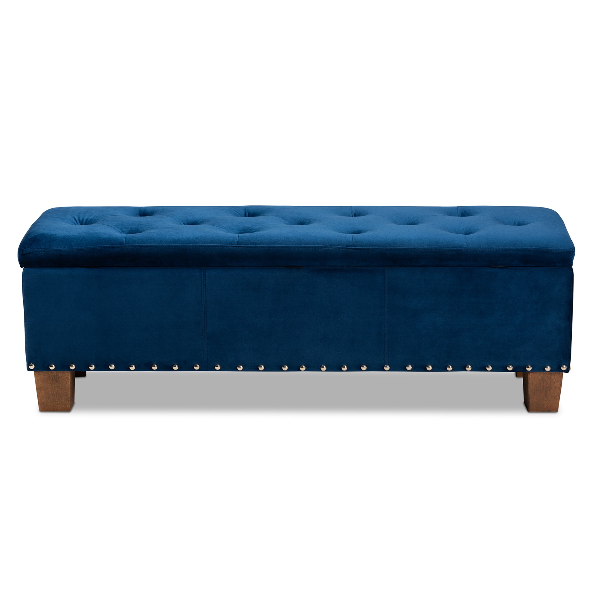 Hannah Modern and Contemporary Velvet Fabric Upholstered Button-Tufted Storage Ottoman Bench