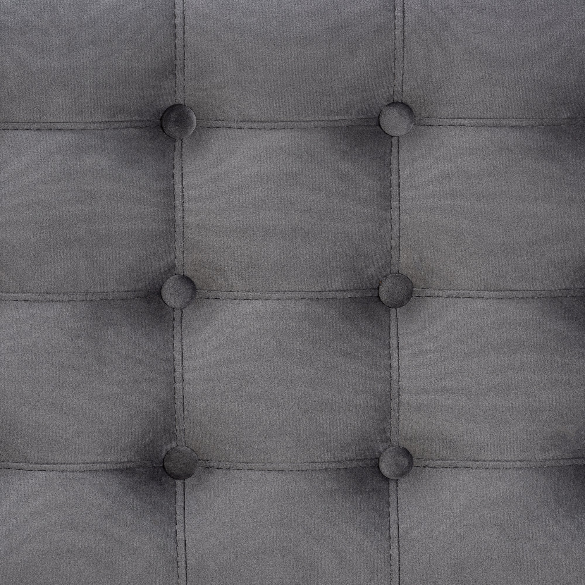 Kaylee Modern and Contemporary Grey Velvet Fabric Upholstered Button-Tufted Storage Ottoman Bench