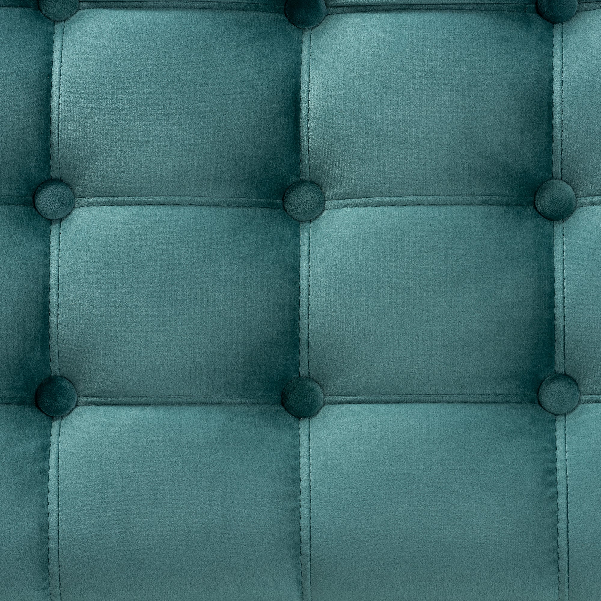 Kaylee Modern and Contemporary Teal Blue Velvet Fabric Upholstered Button-Tufted Storage Ottoman Bench