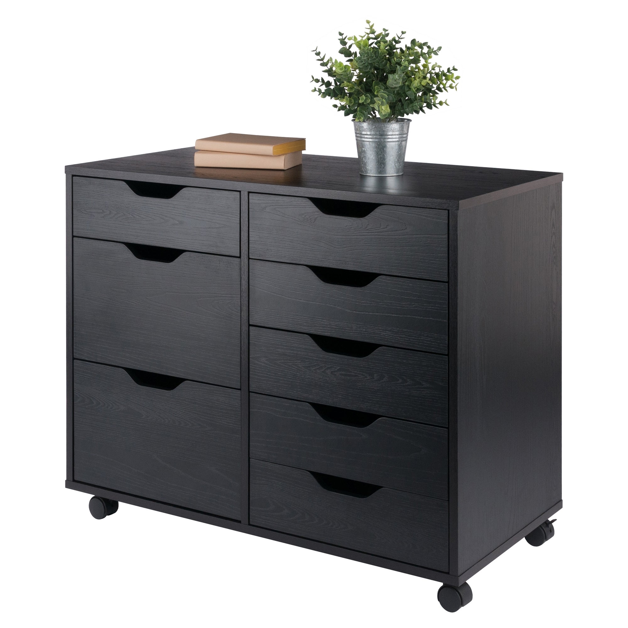Halifax 6-Drawer Multi-Storage Mobile Cabinet, Black