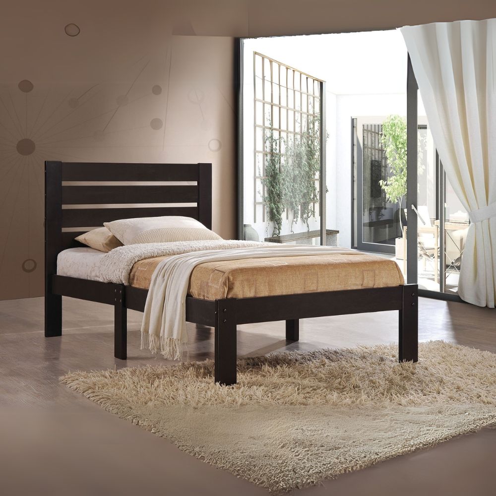 Madhu Kenney Full Grey Upholstered Bed – Mid-Century Tufted Design