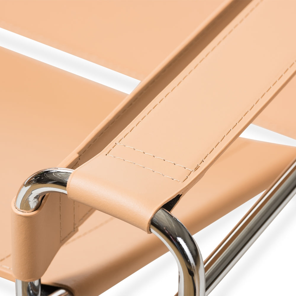 Jericho Tan Leather Mid-Century Modern Accent Chair