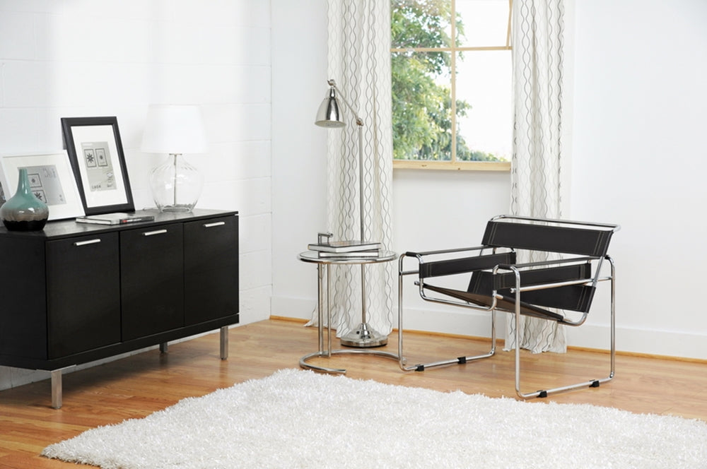 Jericho Brown Leather Mid-Century Modern Accent Chair