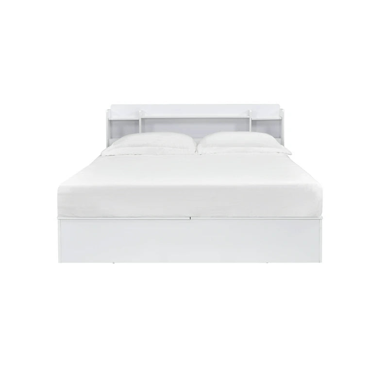 Tahoe Perse Queen Bed in White – Sleek Storage Bed for Modern Bedrooms