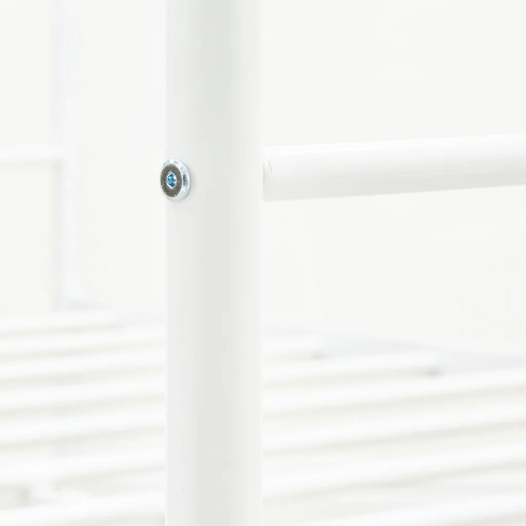 Canopy Anniston Queen White Metal Canopy Bed – Luxurious Style with Headboard & Footboard