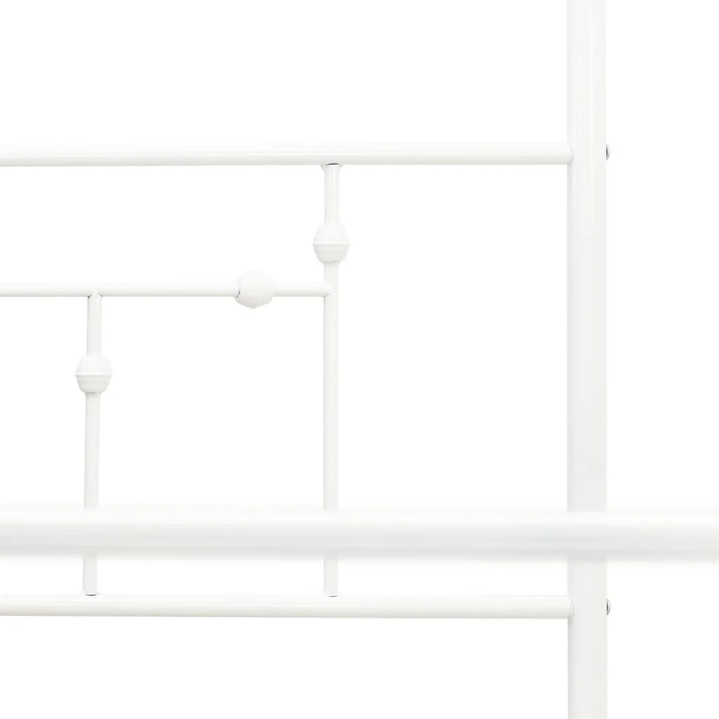 Canopy Anniston Queen White Metal Canopy Bed – Luxurious Style with Headboard & Footboard