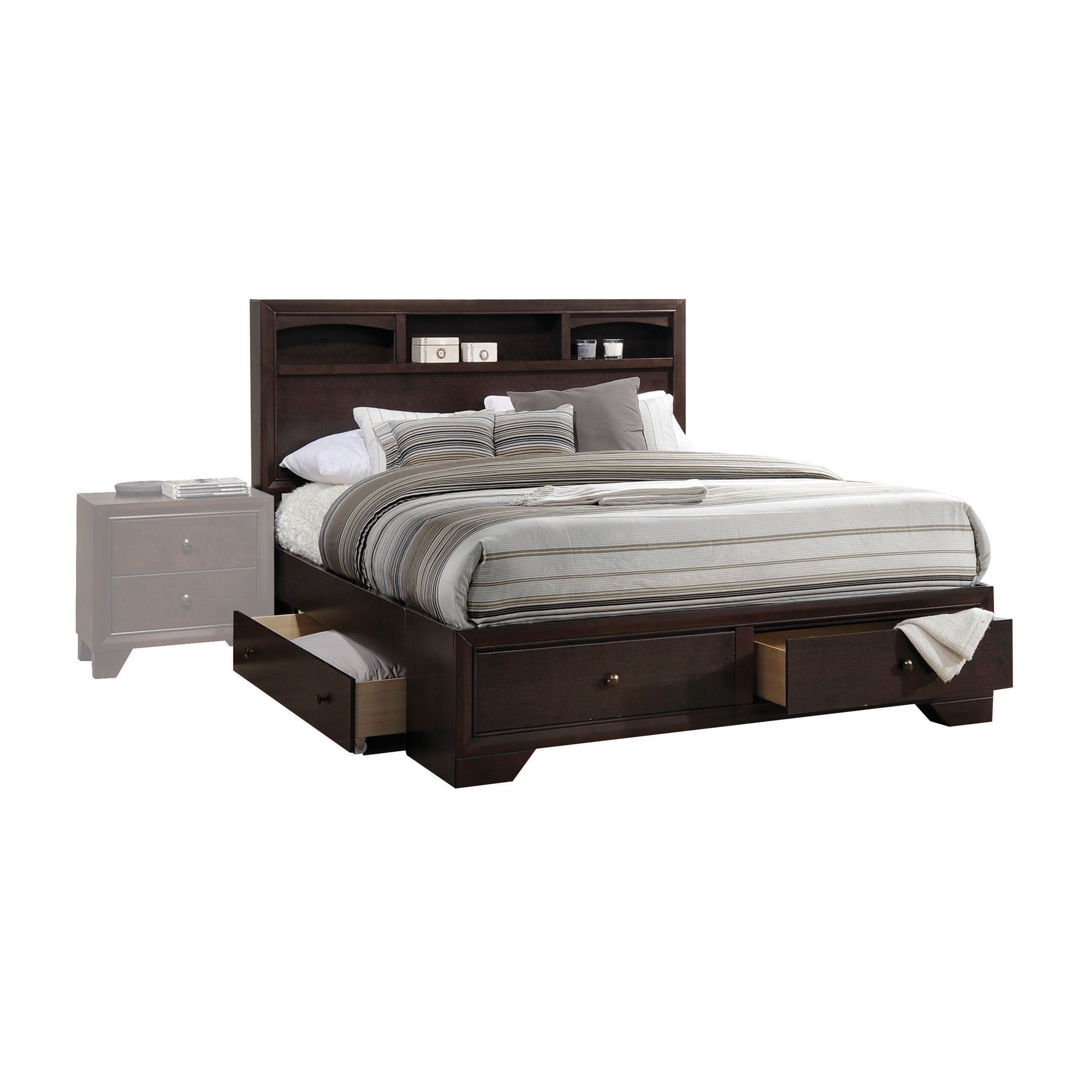 Lava Madison II Eastern King Size Bed – Transitional Style with Wood Panel Headboard