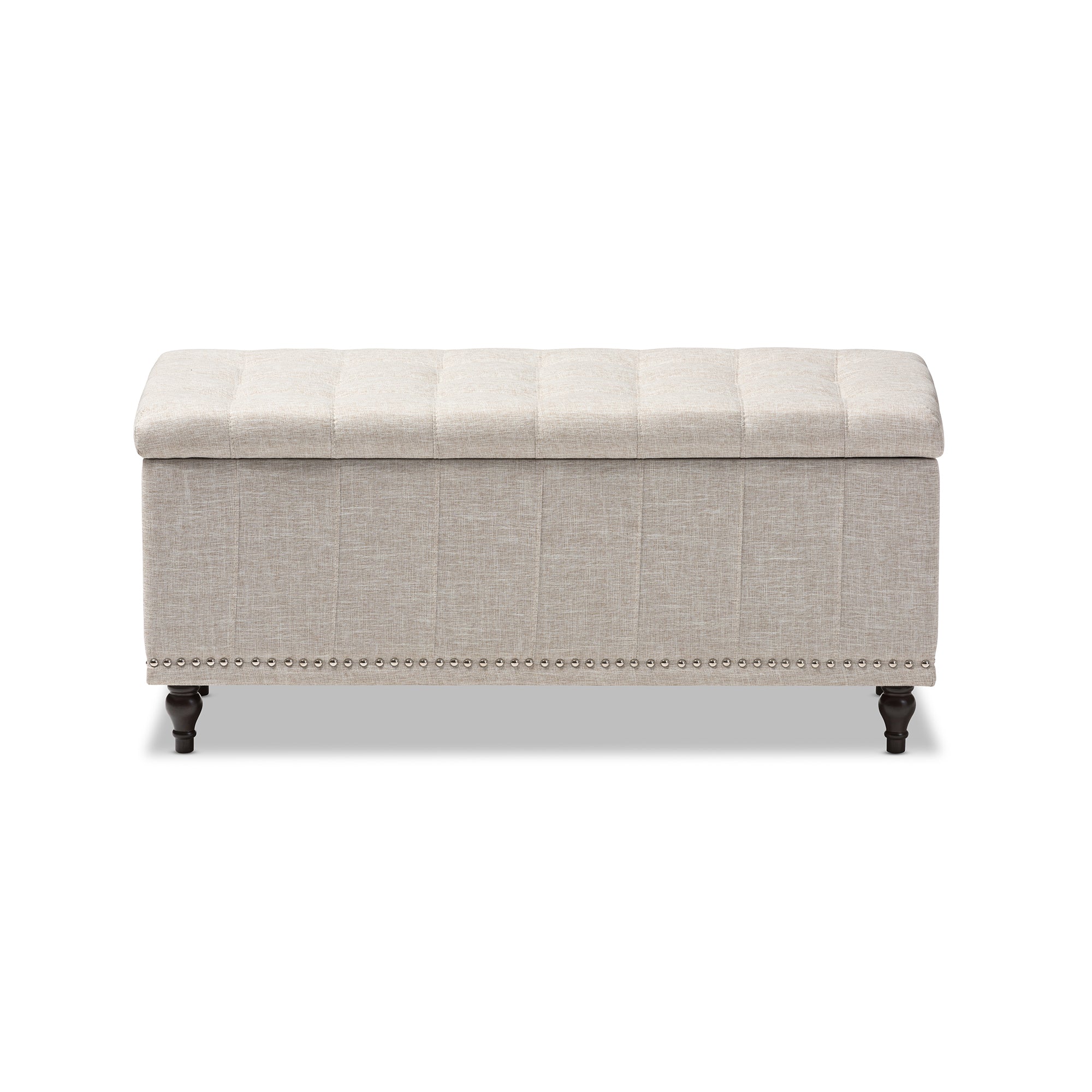 Baxton Studio Kaylee Modern Classic Beige Fabric Upholstered Button-Tufting Storage Ottoman Bench