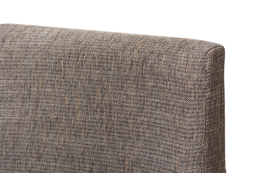 Nexus Mid-Century Modern Walnut Wood Finishing and Gravel Fabric Upholstered Arm Chair (Set of 2)