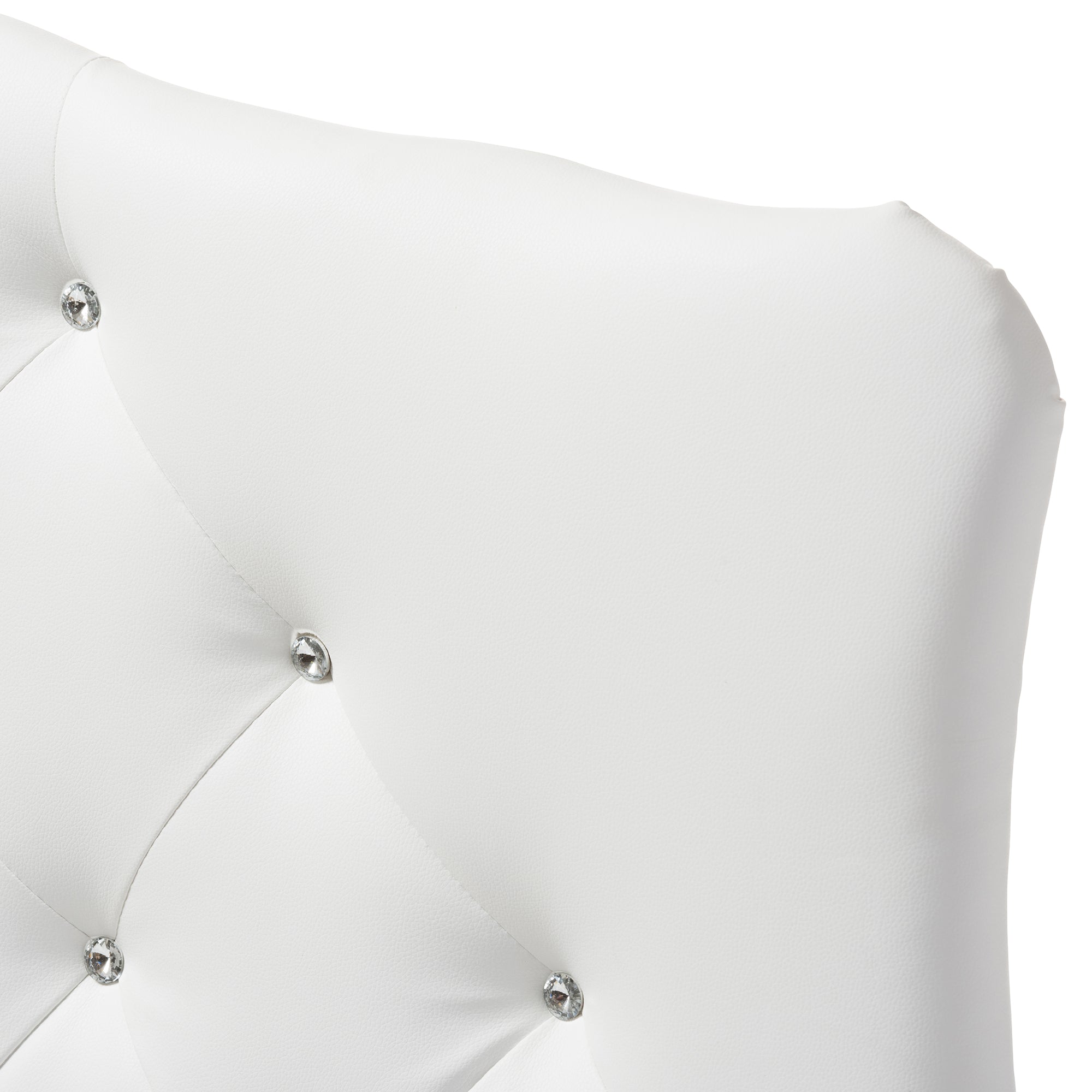 Baxton Studio Rita Modern and Contemporary White Faux Leather Upholstered Button-Tufted Scalloped Twin Size Headboard
