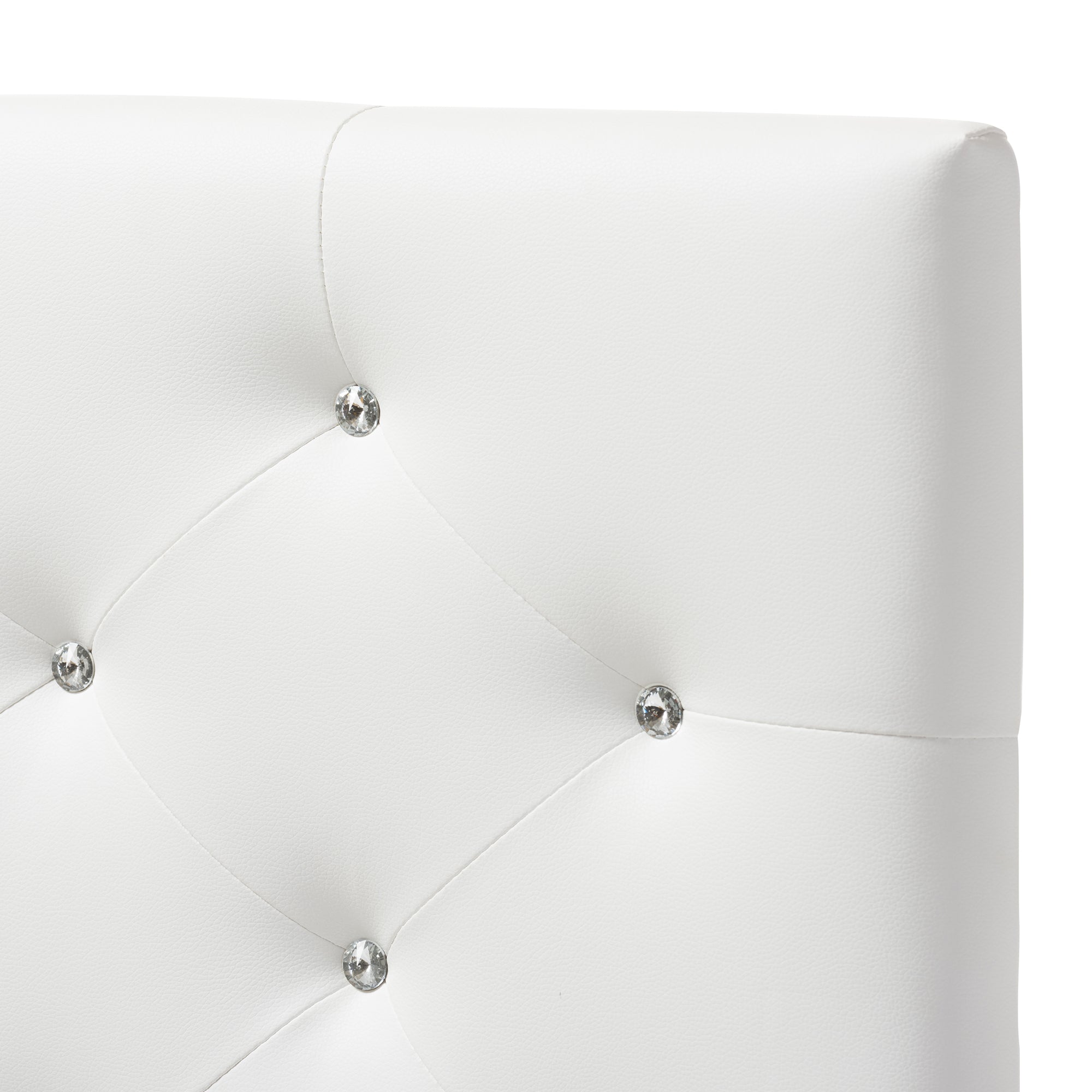 Baxton Studio Viviana Modern and Contemporary White Faux Leather Upholstered Button-Tufted Twin Size Headboard