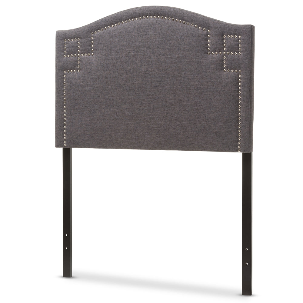 Aubrey Modern and Contemporary Dark Grey Fabric Upholstered Twin Size Headboard