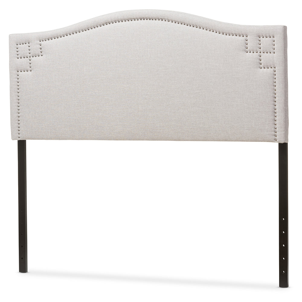 Aubrey Modern and Contemporary Grayish Beige Fabric Upholstered Full Size Headboard