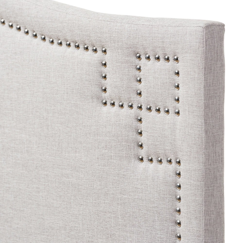 Aubrey Modern and Contemporary Grayish Beige Fabric Upholstered Full Size Headboard