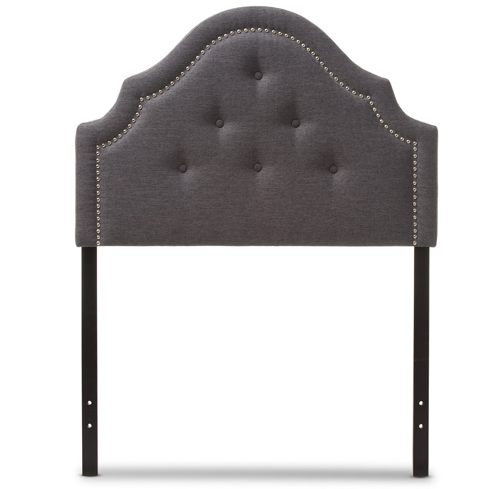 Cora Modern and Contemporary Dark Grey Fabric Upholstered Twin Size Headboard