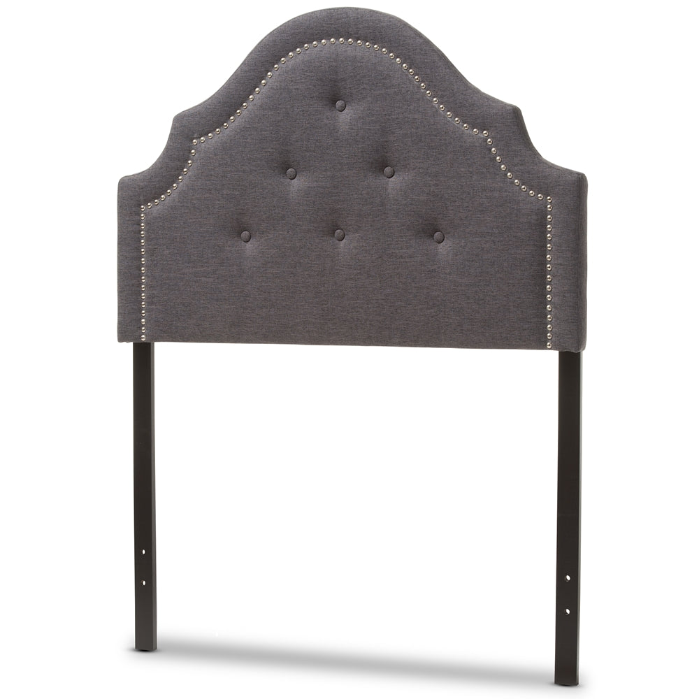 Cora Modern and Contemporary Dark Grey Fabric Upholstered Twin Size Headboard