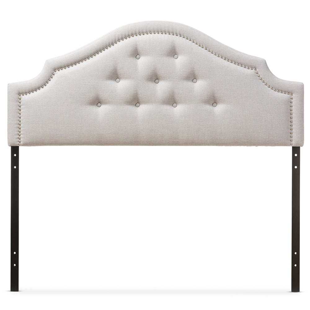 Cora Modern and Contemporary Grayish Beige Fabric Upholstered Full Size Headboard