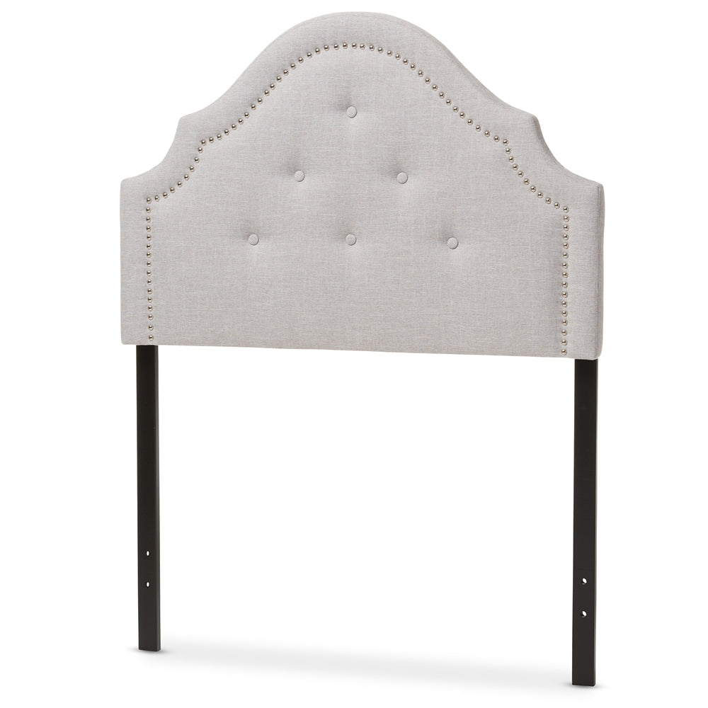 Cora Modern and Contemporary Grayish Beige Fabric Upholstered Twin Size Headboard
