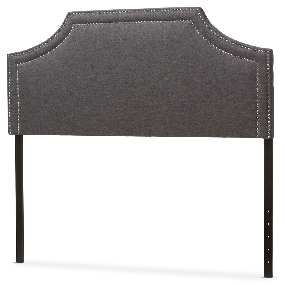 Avignon Modern and Contemporary Dark Grey Fabric Upholstered King Size Headboard