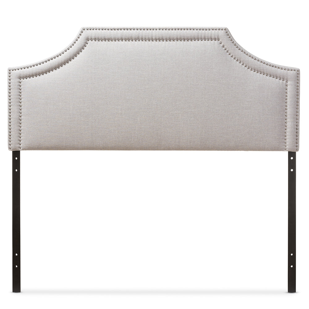 Avignon Modern and Contemporary Grayish Beige Fabric Upholstered Full Size Headboard