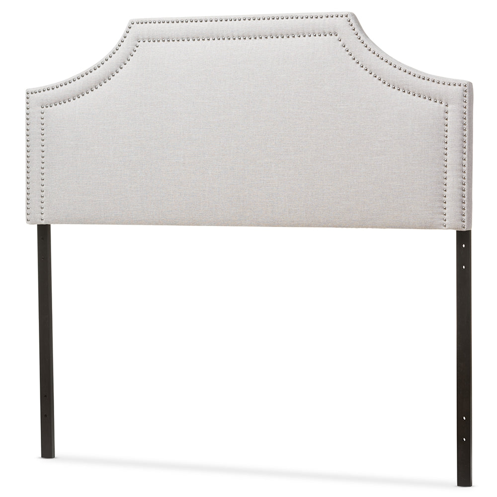 Avignon Modern and Contemporary Grayish Beige Fabric Upholstered King Size Headboard