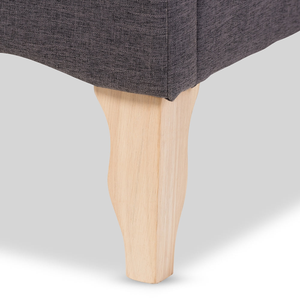 Fannie Queen Size French Classic Modern in Beige Linen Fabric