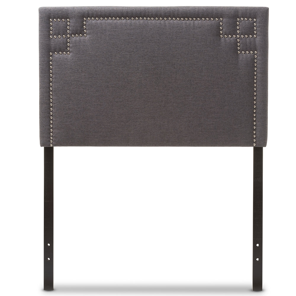 Geneva Modern and Contemporary Dark Grey Fabric Upholstered Twin Size Headboard