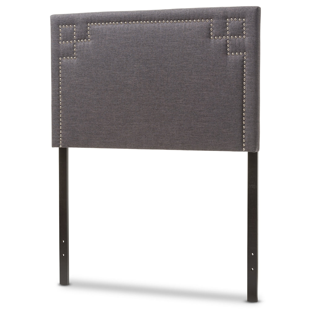 Geneva Modern and Contemporary Dark Grey Fabric Upholstered Twin Size Headboard