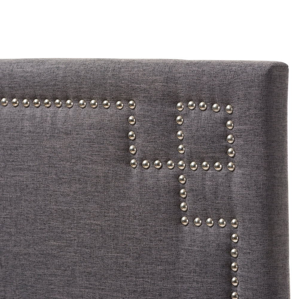 Geneva Modern and Contemporary Dark Grey Fabric Upholstered Twin Size Headboard
