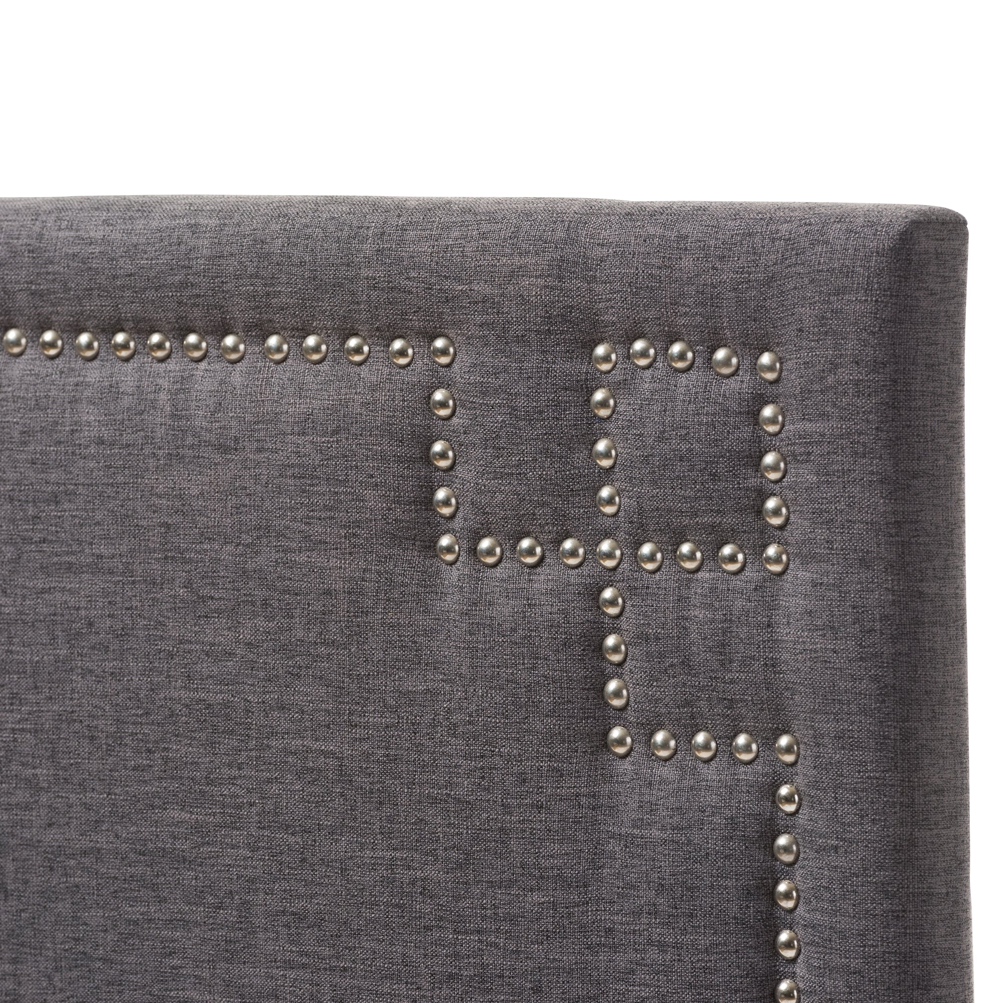 Baxton Studio Geneva Modern and Contemporary Dark Grey Fabric Upholstered Twin Size Headboard