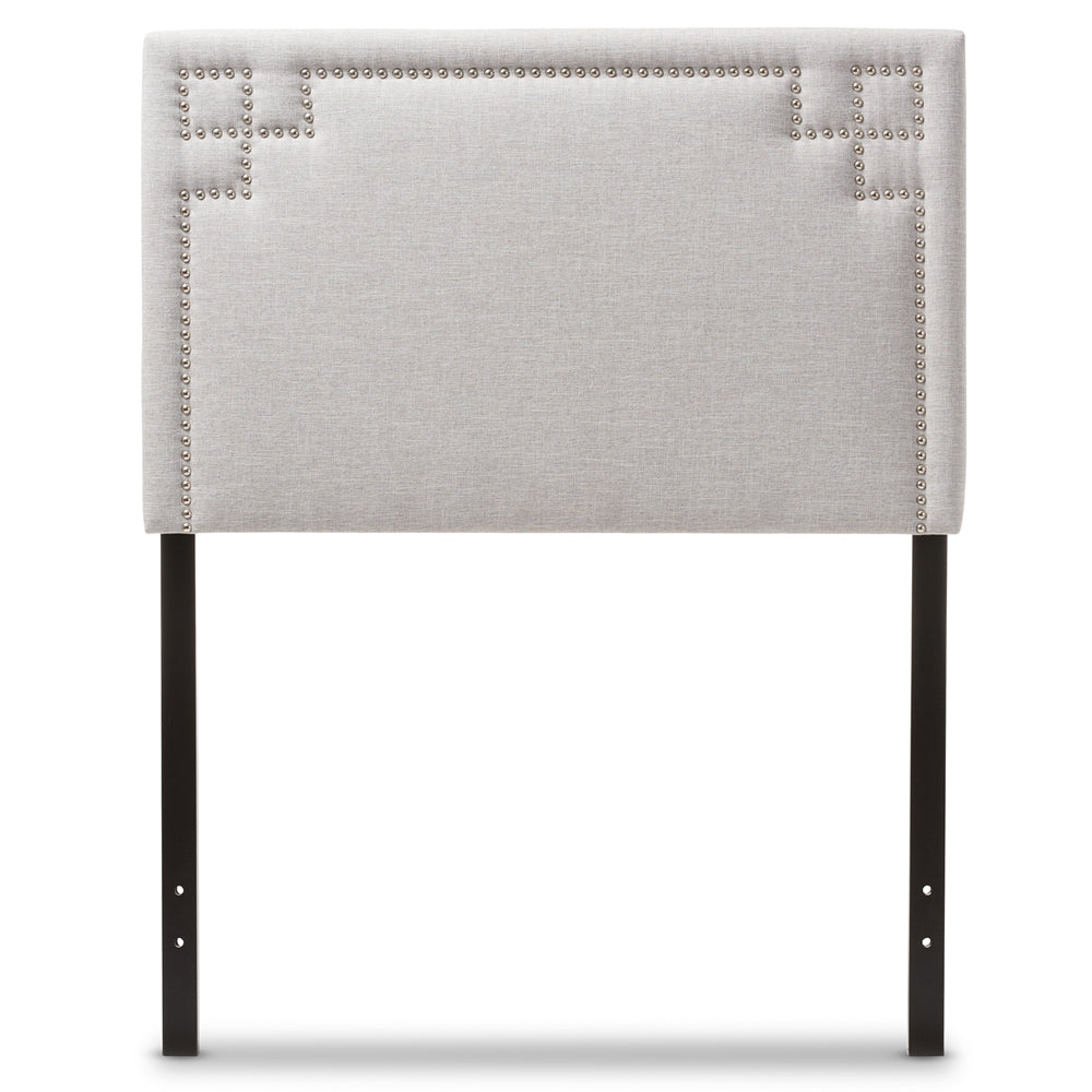 Geneva Modern and Contemporary Grayish Beige Fabric Upholstered Twin Size Headboard