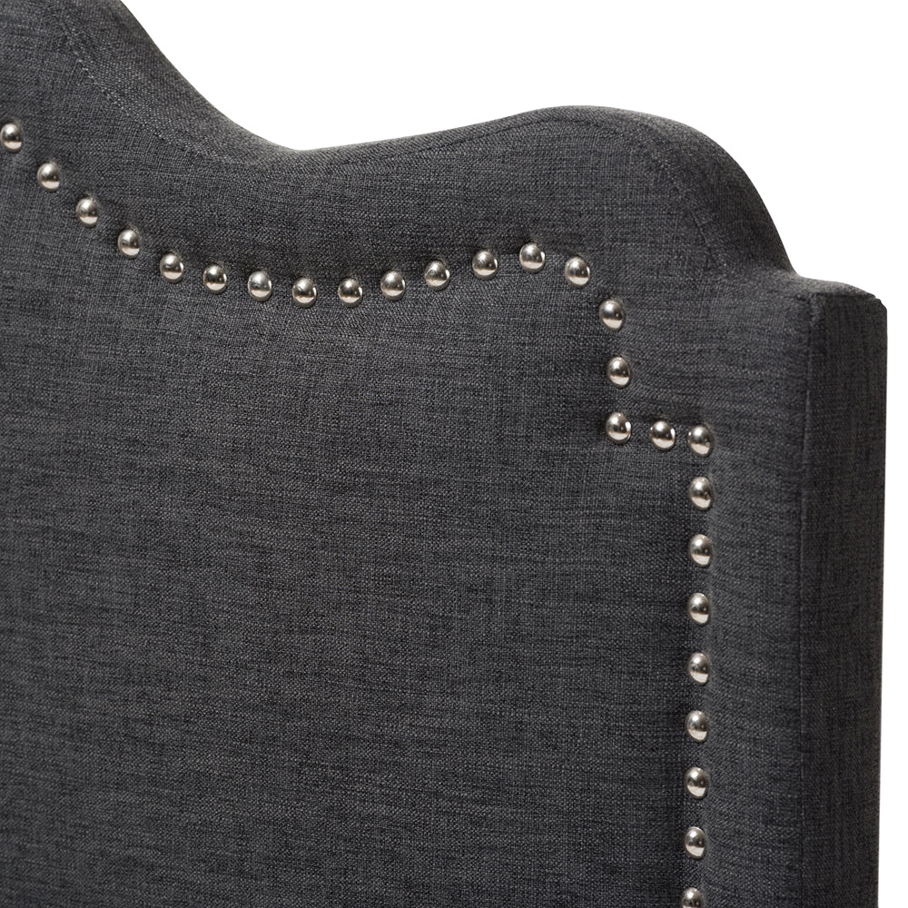 Nadeen Modern and Contemporary Dark Grey Fabric Full Size Headboard
