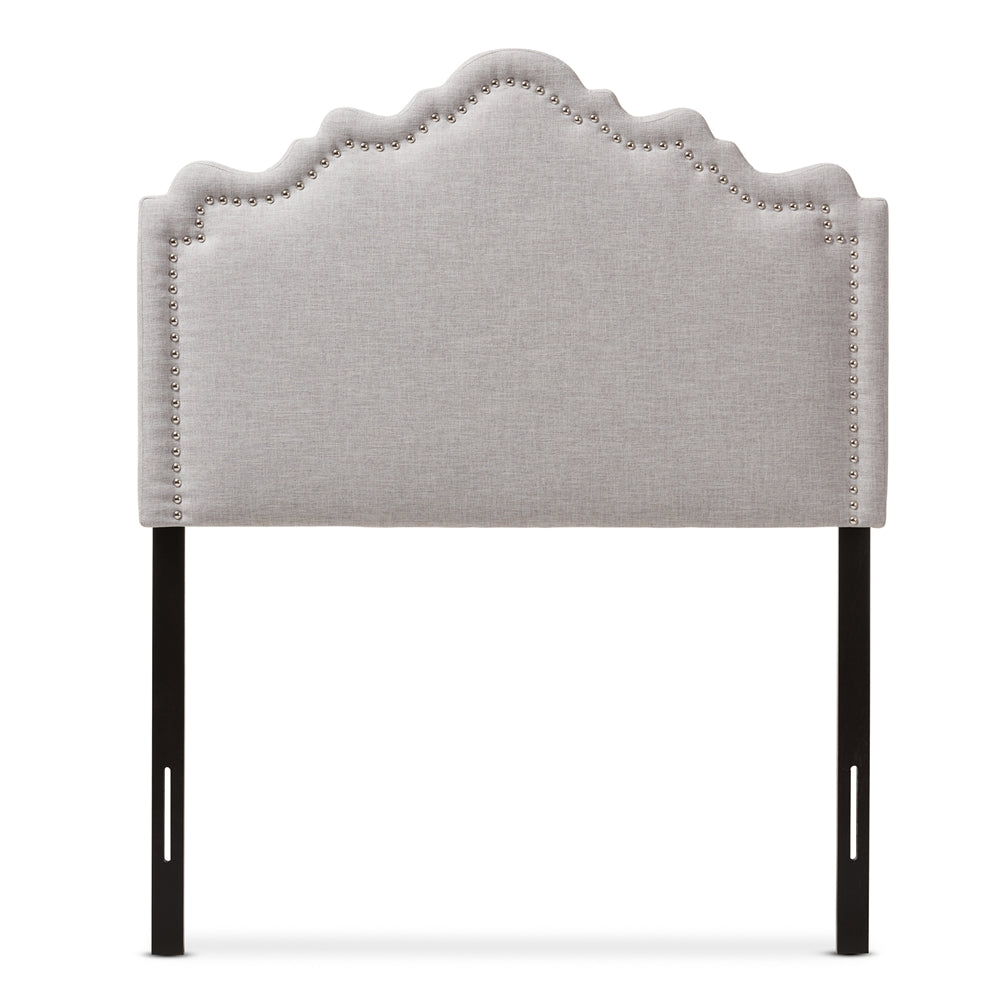 Nadeen Modern and Contemporary Greyish Beige Fabric Twin Size Headboard