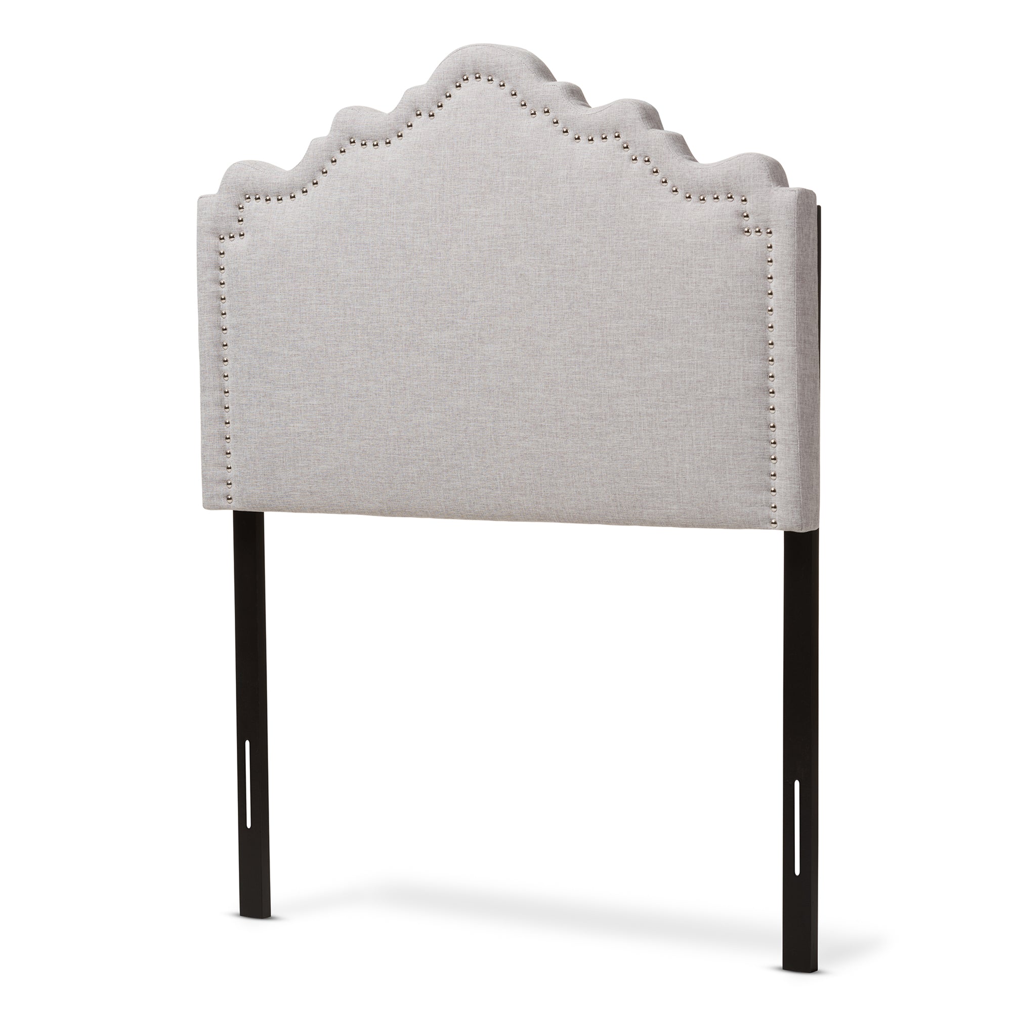 Nadeen Modern and Contemporary Greyish Beige Fabric Twin Size Headboard
