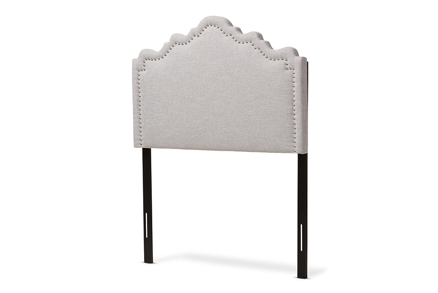 Nadeen Modern and Contemporary Greyish Beige Fabric Twin Size Headboard