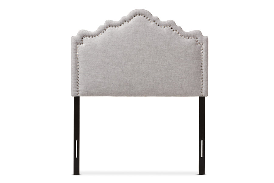 Nadeen Modern and Contemporary Greyish Beige Fabric Twin Size Headboard