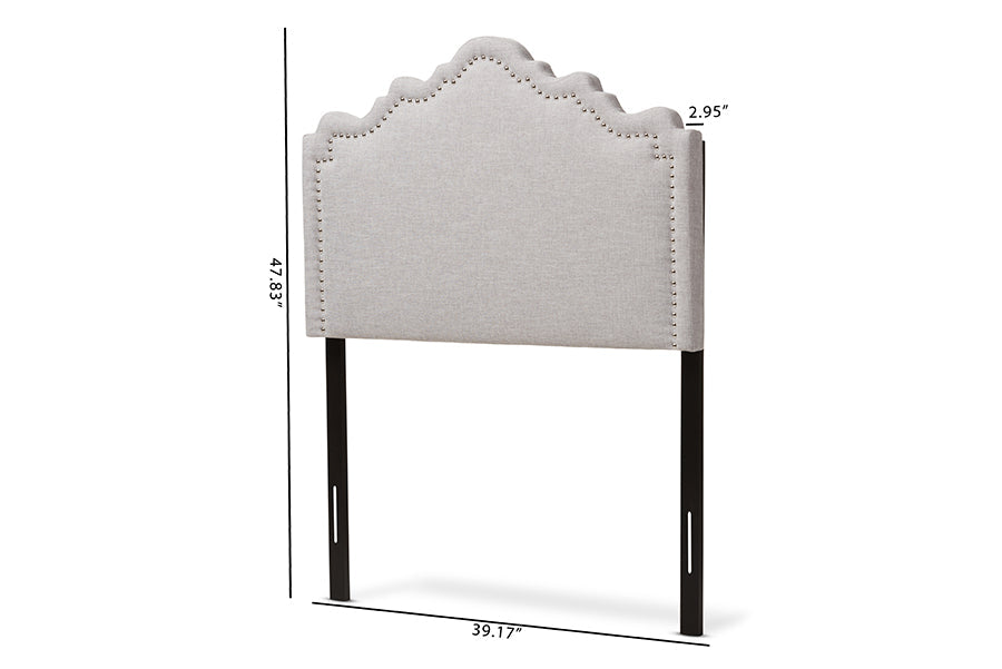 Nadeen Modern and Contemporary Greyish Beige Fabric Twin Size Headboard