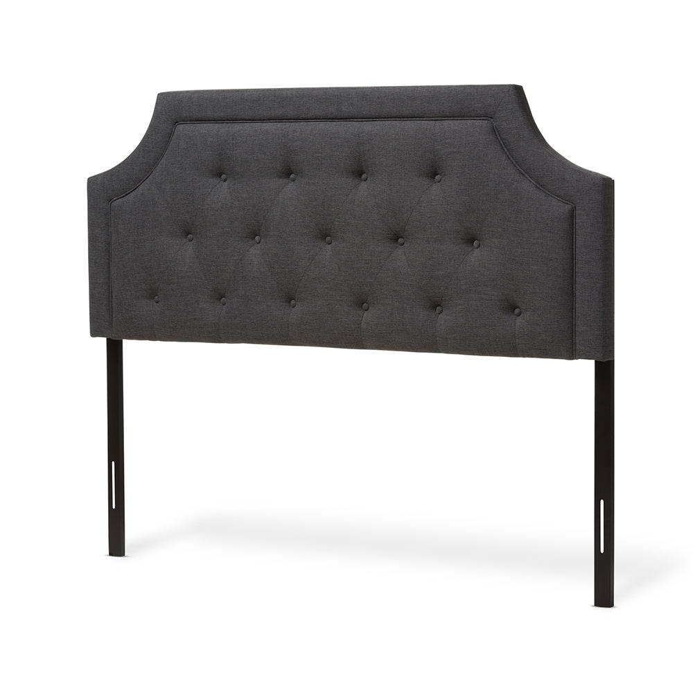 Mars Modern and Contemporary Dark Grey Fabric King Size Headboard