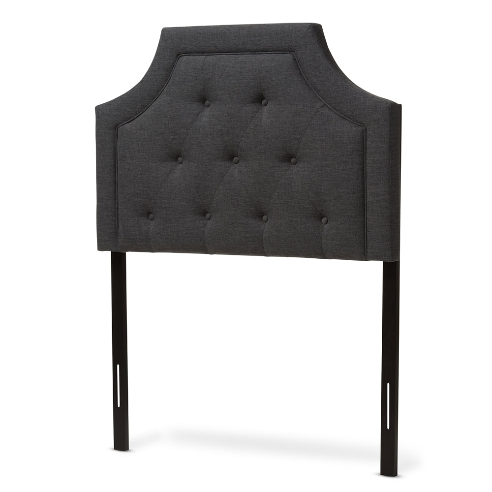 Mars Modern and Contemporary Dark Grey Fabric Twin Size Headboard