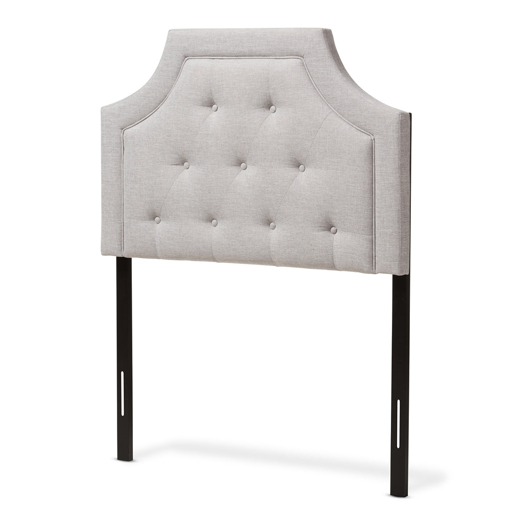 Mars Modern and Contemporary Greyish Beige Fabric Twin Size Headboard