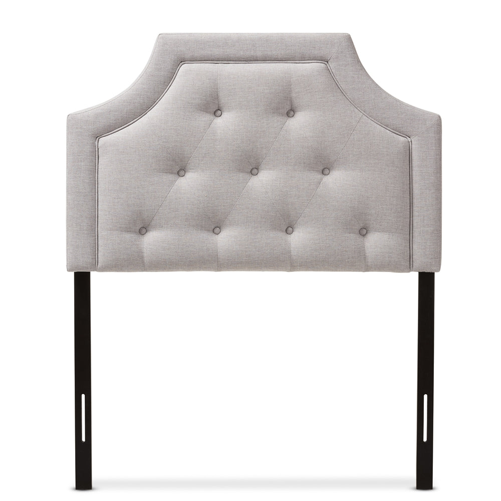 Mars Modern and Contemporary Greyish Beige Fabric Twin Size Headboard