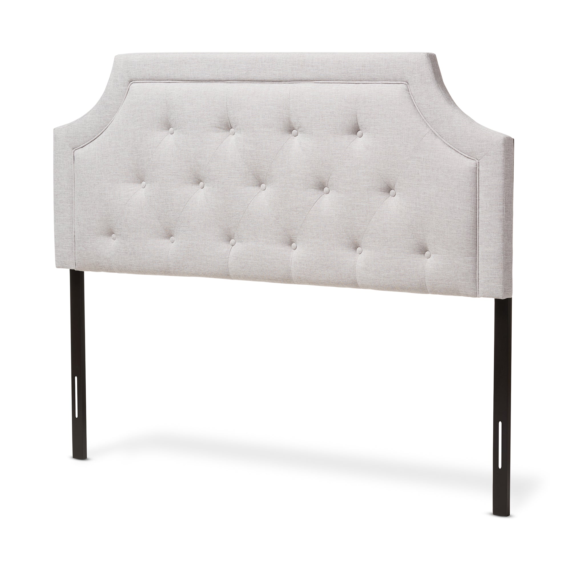 Mars Modern and Contemporary Greyish Beige Fabric King Size Headboard